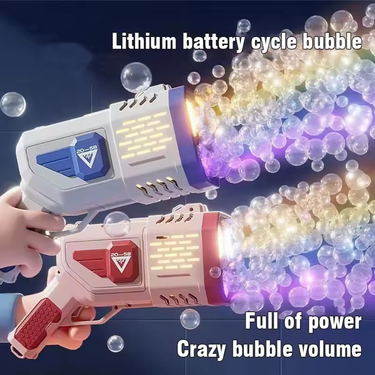 36 Holes Rechargeable Colorful Bubble Gun